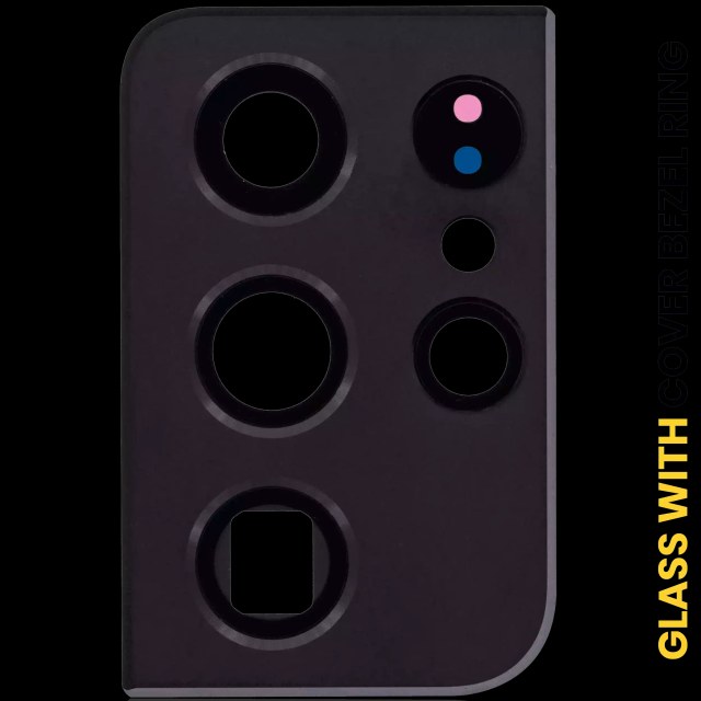 Lente fotocamera posteriore con Cover Cornice Ring per Samsung Galaxy S21 Ultra 5G (Phantom Nero)