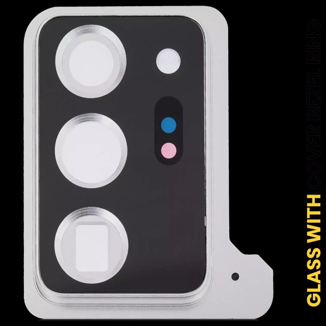 Lente fotocamera posteriore con Cover Cornice Ring per Samsung Galaxy Note 20 Ultra (Mystic Bianco)
