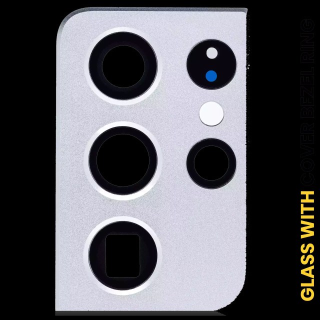 Lente fotocamera posteriore con Cover Cornice Ring per Samsung Galaxy S21 Ultra (Phantom Argento)