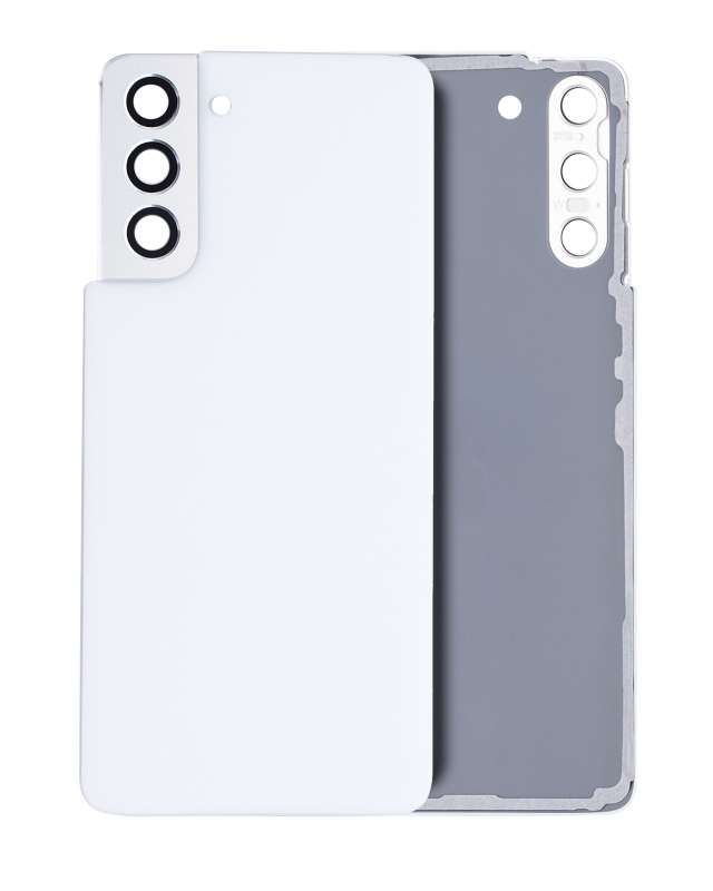 vetro cover posteriore con Vetro fotocamera per Samsung Galaxy S21 5G (No Logo) (Phantom Bianco)