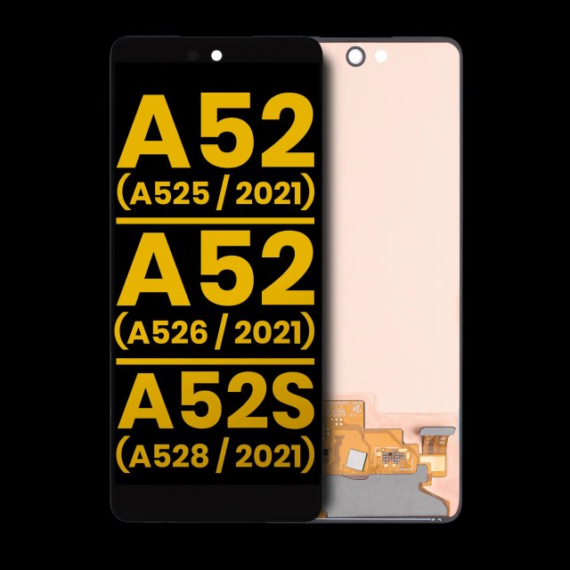 Display OLED completo senza Frame per Samsung A52 4G (A525 / 2021) / 5G (A526 / 2021) / A52S 5G (A528 / 2021) (Refurbished) (tutti i colori)