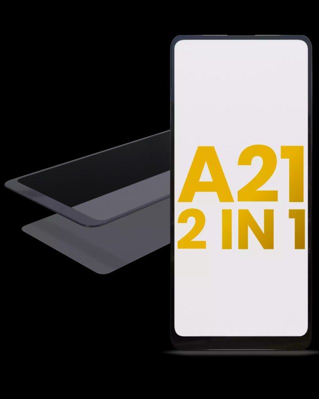 2 in 1 Vetro frontale con OCA per Samsung Galaxy A21 (A215 / 2020)