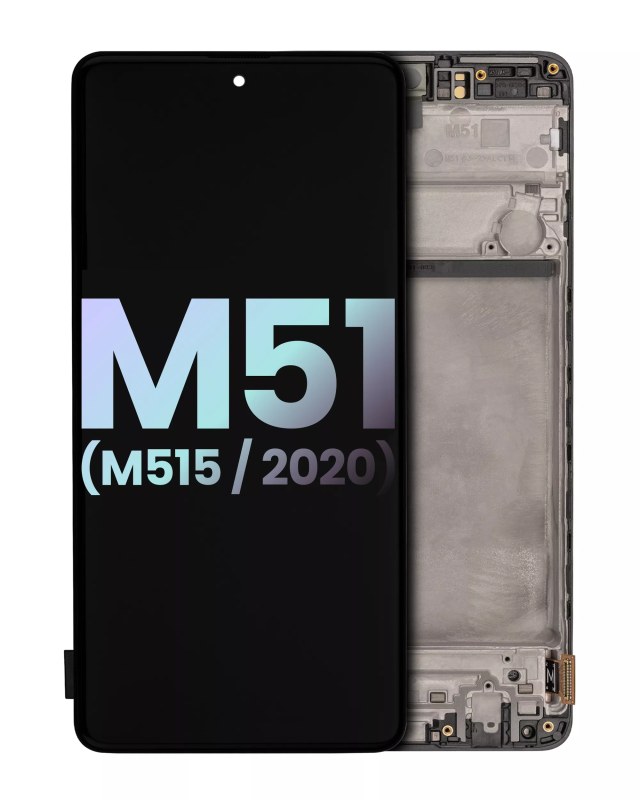 Display OLED completo con Frame per Samsung Galaxy M51 (M515 / 2020) (Service Pack) (Celestial Nero)