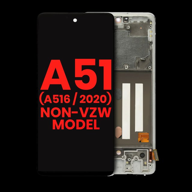 Display OLED completo con Frame per Samsung Galaxy A51 5G (A516 / 2020) (Non-Verizon 5G UW Frame) (6.46") (Prism Cube Bianco)