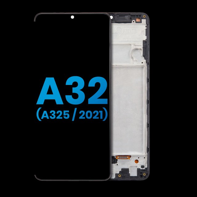 Display LCD completo con Frame (senza Finger Print Sensore) per Samsung Galaxy A32 4G (A325 / 2021) (Awesome Nero)