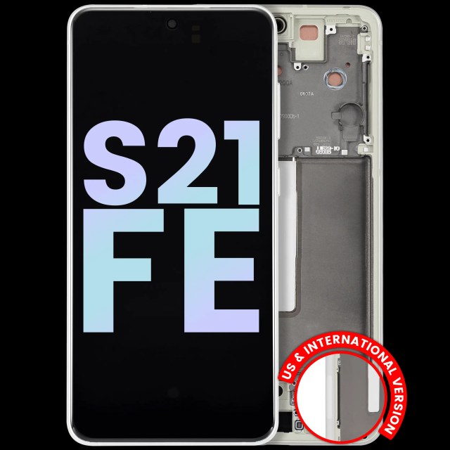 Display OLED completo con Frame per Samsung Galaxy S21 FE 5G (US e International Version) (Service Pack) (Olive Verde)