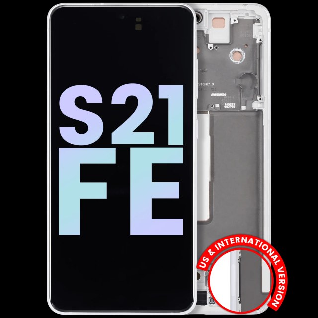 Display OLED completo con Frame per Samsung Galaxy S21 FE 5G (US e International Version) (Service Pack) (Bianco)