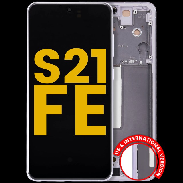 Display OLED completo con Frame per Samsung Galaxy S21 FE 5G (US e International Version) (Refurbished) (Lavanda)