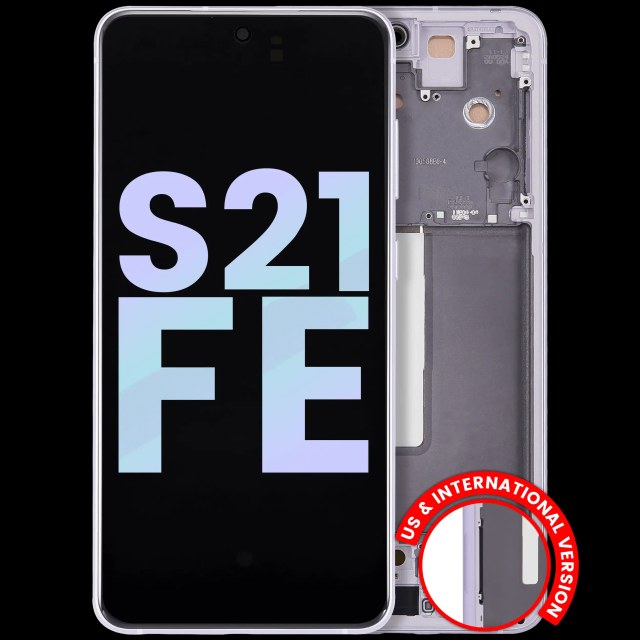 Display OLED completo con Frame per Samsung Galaxy S21 FE 5G (US e International Version) (Service Pack) (Lavanda)