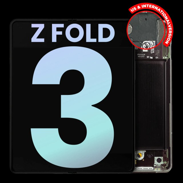Inner Display OLED completo con Frame per Samsung Galaxy Z Fold 3 5G (US e International) (Service Pack) (Phantom Nero)