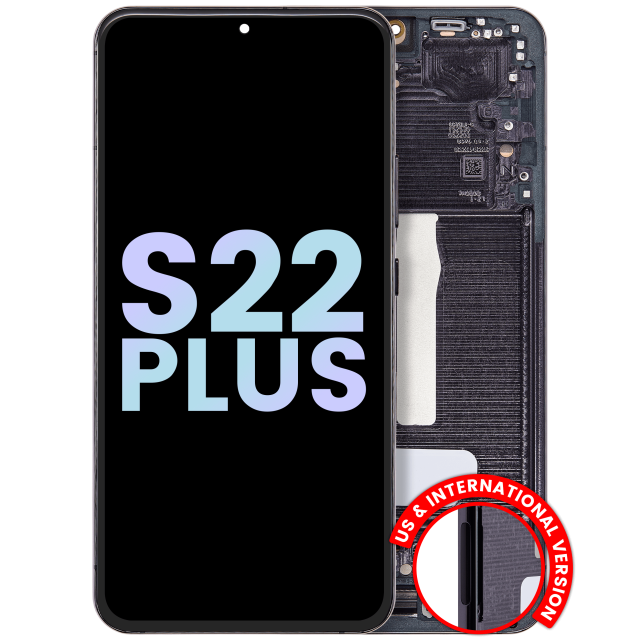 Display OLED completo con Frame per Samsung Galaxy S22 Plus 5G (Service Pack) (Phantom Nero)