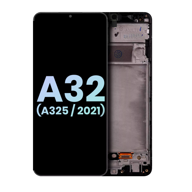 Display LCD completo con Frame per Samsung Galaxy A32 4G (A325 / 2021) (Service Pack) (Awesome Nero)