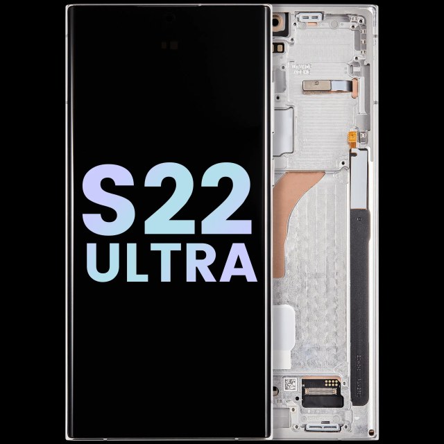 Display OLED completo con Frame per Samsung Galaxy S22 Ultra 5G (Service Pack) (Phantom Bianco)
