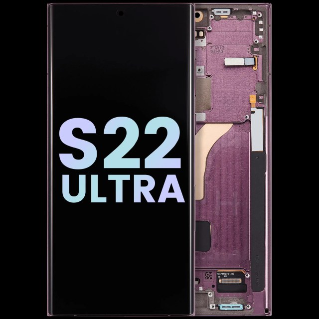 Display OLED completo con Frame per Samsung Galaxy S22 Ultra 5G (Service Pack) (Burgundy)