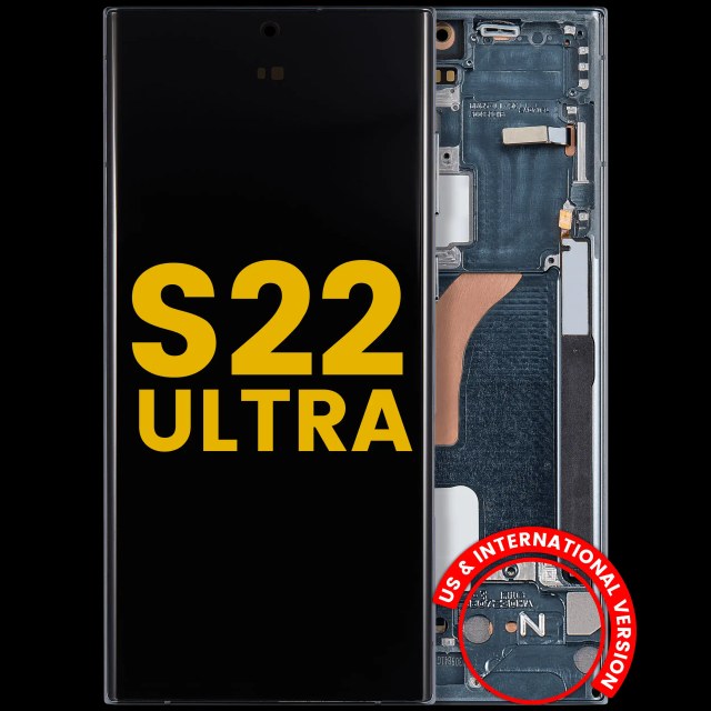 Display OLED completo con Frame per Samsung Galaxy S22 Ultra 5G (US e International Version) (Refurbished) (Verde)