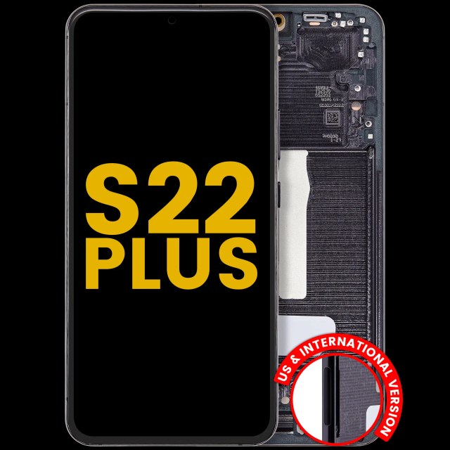 Display OLED completo con Frame per Samsung Galaxy S22 Plus 5G (US e International Version) (Refurbished) (Phantom Nero)