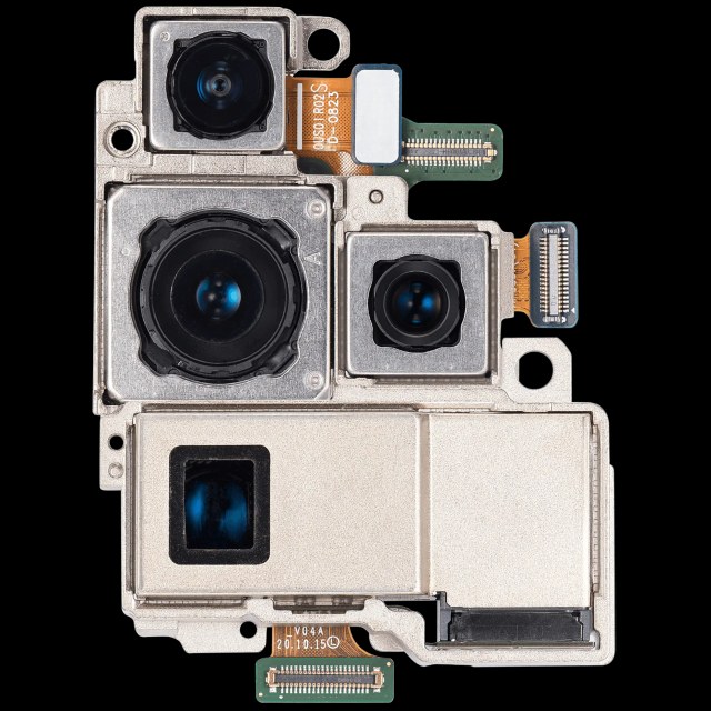 Fotocamera posteriore gruppo (Wide e Telephoto e Ultrawide e Periscope e Telephoto) per Samsung Galaxy S21 Ultra 5G (Used Service Pack Pull: Grade B)