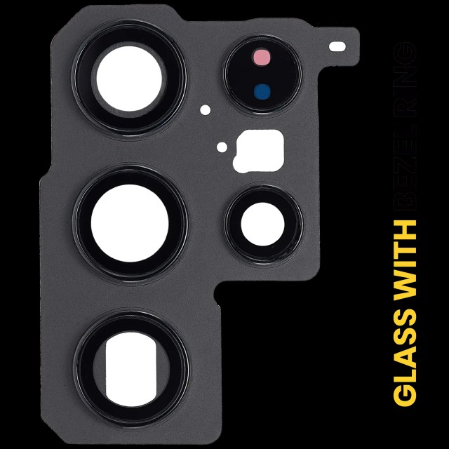 Lente fotocamera posteriore con Cornice Ring per Samsung Galaxy S22 Ultra (Phantom Nero)
