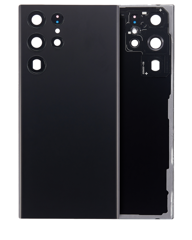 vetro cover posteriore con Vetro fotocamera per Samsung Galaxy S22 Ultra 5G (No Logo) (Phantom Nero)