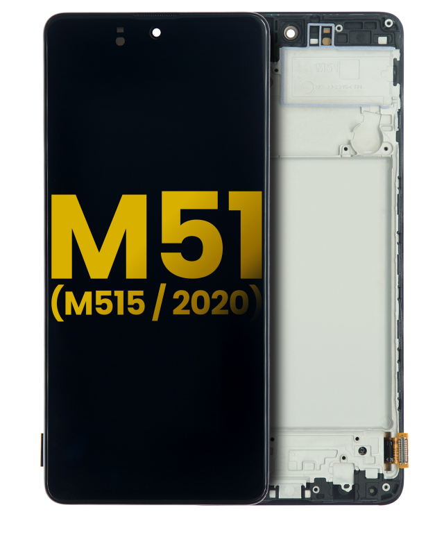 Display OLED completo con Frame per Samsung Galaxy M51 (M515 / 2020) (Refurbished) (tutti i colori)