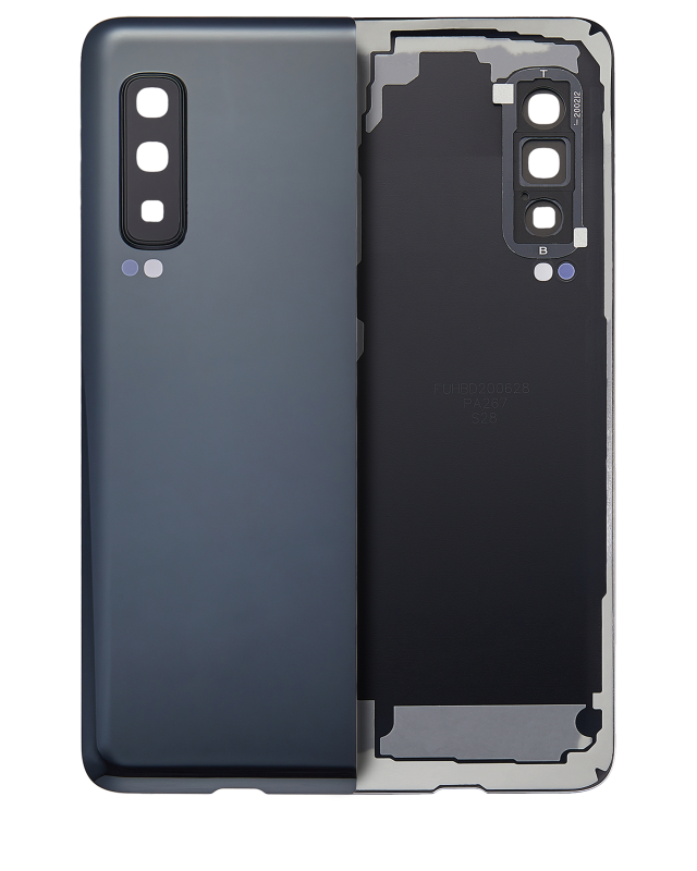 vetro cover posteriore con Vetro fotocamera per Samsung Galaxy Fold 4G (F900) (Premium) (Cosmos Nero)