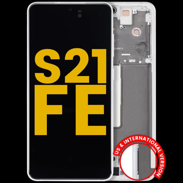 Display OLED completo con Frame per Samsung Galaxy S21 FE 5G (US e International) (Refurbished) (Bianco)