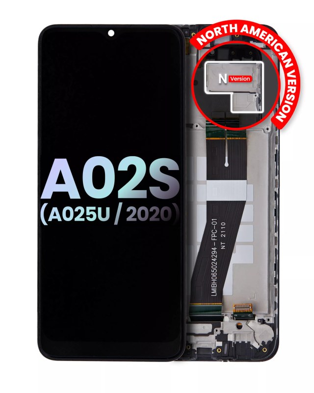 Display LCD completo con Frame per Samsung Galaxy A02S (A025U / 2020) (US Version) (Service Pack) (tutti i colori)