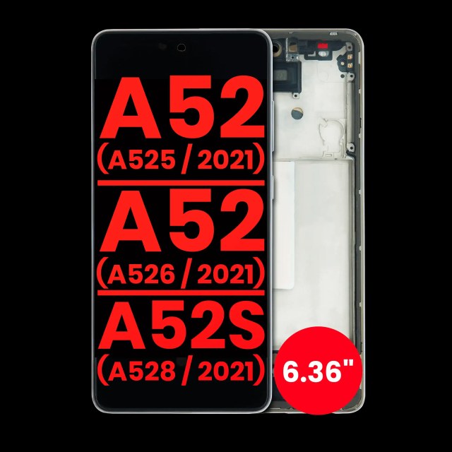 Display OLED completo con Frame per Samsung Galaxy A52 4G (A525 / 2021) / A52 5G (A526 / 2021) / A52S 5G (A528 / 2021) (6.36") (Awesome Bianco)