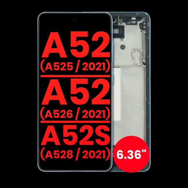 Display OLED completo con Frame per Samsung Galaxy A52 4G (A525 / 2021) / A52 5G (A526 / 2021) / A52S 5G (A528 / 2021) (6.36") (Awesome Blu)