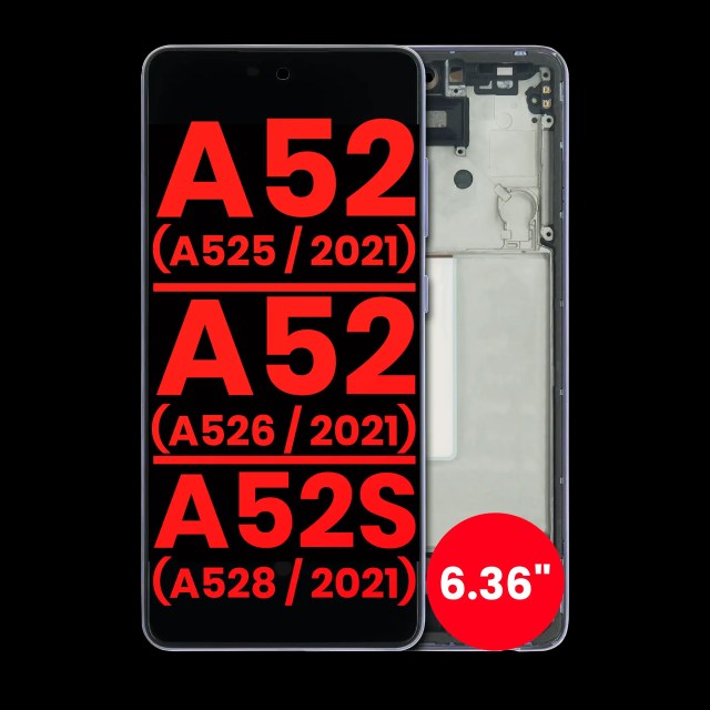 Display OLED completo con Frame per Samsung Galaxy A52 4G (A525 / 2021) / A52 5G (A526 / 2021) / A52S 5G (A528 / 2021) (6.36") (Awesome Violet)