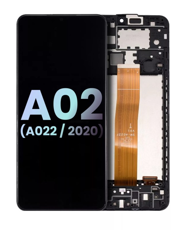 Display LCD completo con Frame per Samsung Galaxy A02 (A022 / 2022) (Service Pack) (tutti i colori)