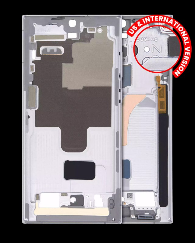 Frame centrale per Samsung Galaxy S22 Ultra 5G (US e International Version) (Bianco)