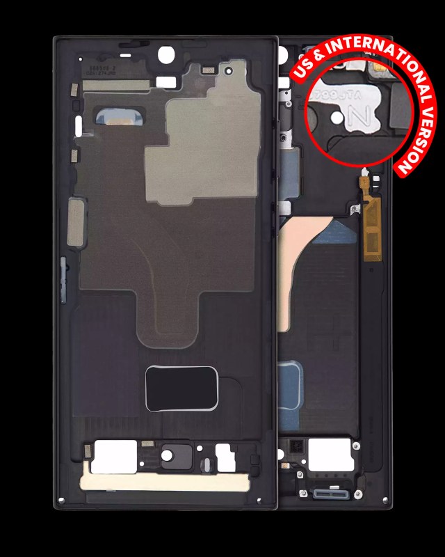 Frame centrale per Samsung Galaxy S22 Ultra 5G (US e International Version) (Phantom Nero)