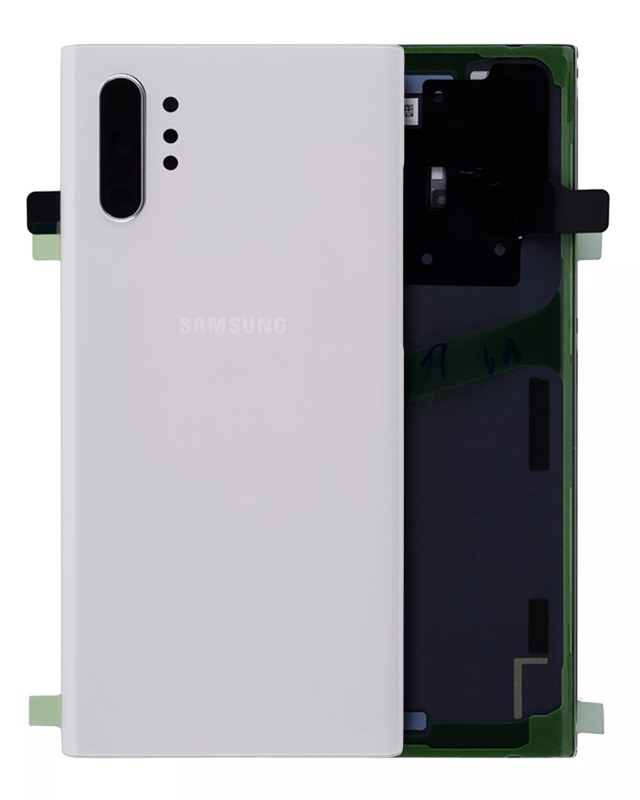 vetro cover posteriore con Vetro fotocamera per Samsung Galaxy Note 10 Plus / 5G (Service Pack) (Aura Bianco)