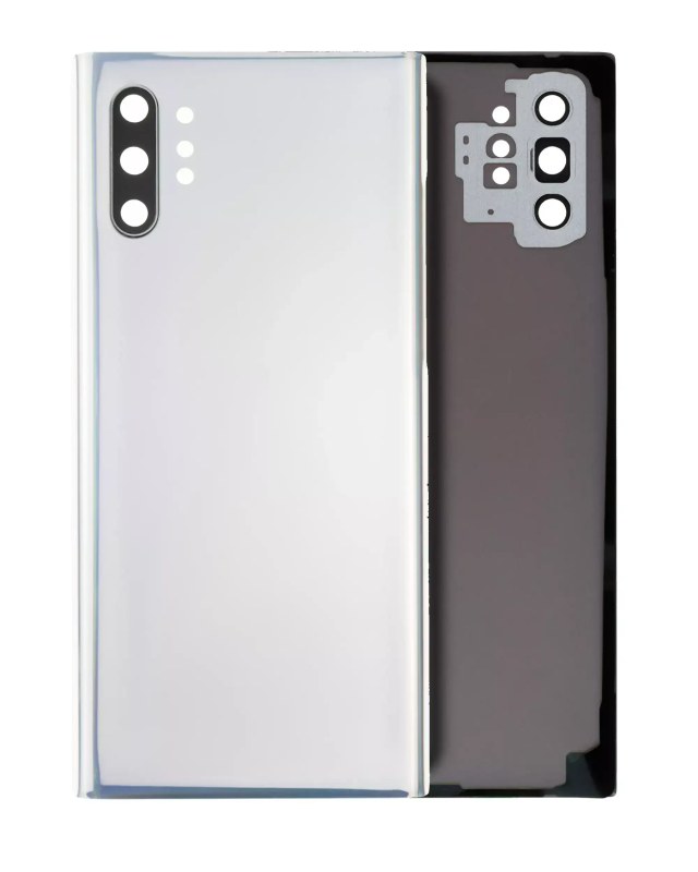 vetro cover posteriore con Vetro fotocamera per Samsung Galaxy Note 10 Plus / 5G (Service Pack) (Aura Glow / Argento)