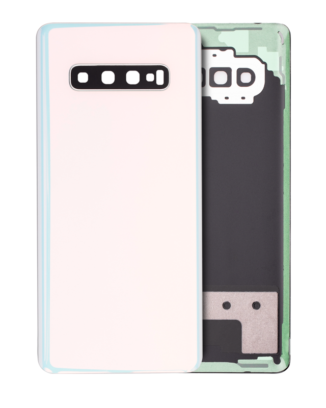 vetro cover posteriore con Vetro fotocamera per Samsung Galaxy S10 Plus (Service Pack) (Prism Bianco)