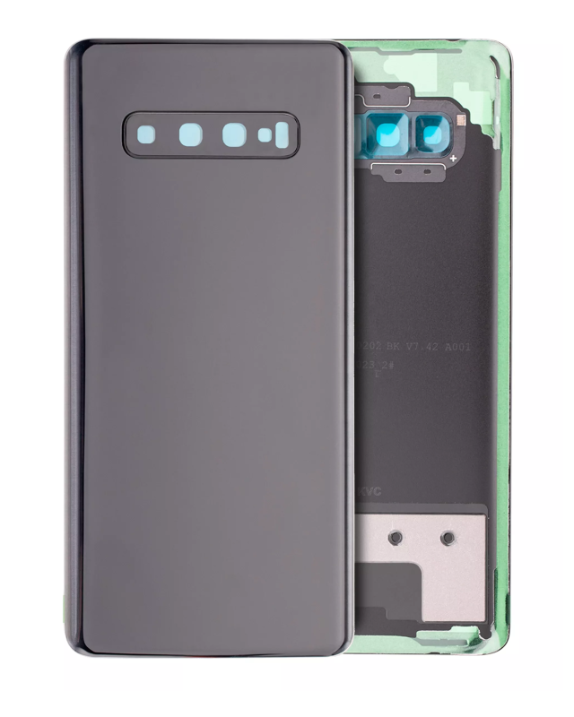 vetro cover posteriore con Vetro fotocamera per Samsung Galaxy S10 Plus (Service Pack) (Prism Nero)