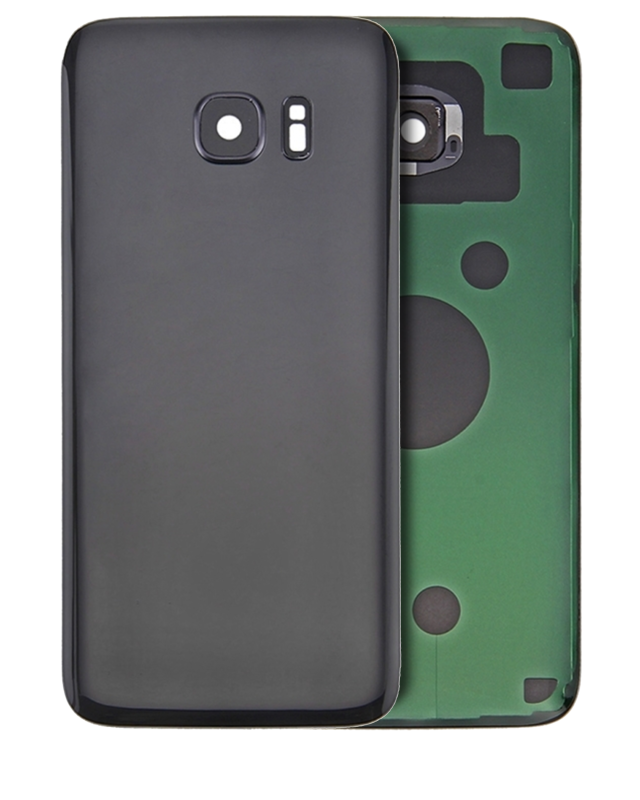 vetro cover posteriore con Vetro fotocamera per Samsung Galaxy S7 Edge (Service Pack) (Nero)