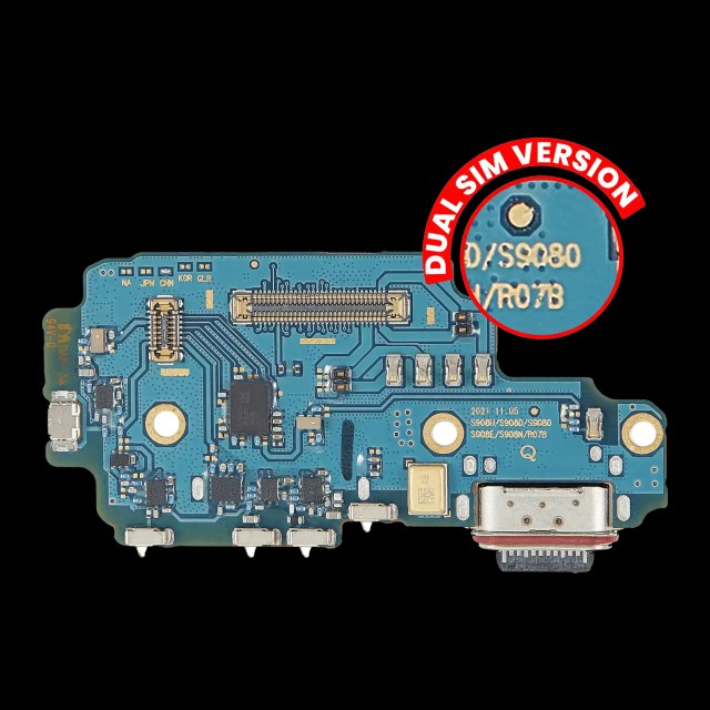 Connettore di ricarica Scheda con Sim Card Reader per Samsung Galaxy S22 Ultra 5G (S9080) (Dual Sim Version) (Premium)