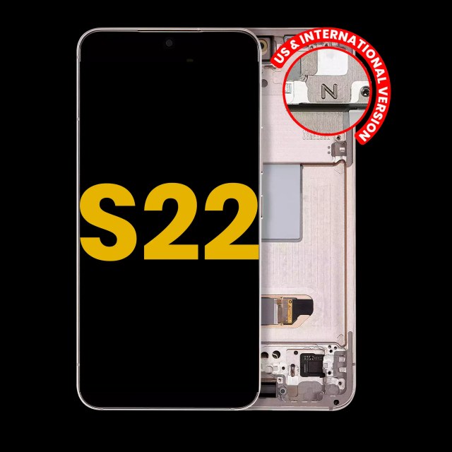 Display OLED completo con Frame per Samsung Galaxy S22 5G (US e International Version) (Refurbished) (Rosa Oro)