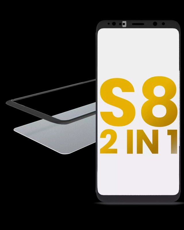 2 in 1 Vetro frontale con OCA preinstallato per Samsung Galaxy S8