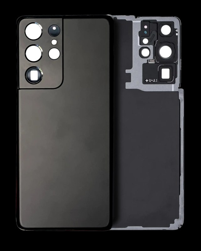 vetro cover posteriore con Vetro fotocamera per Samsung Galaxy S21 Ultra (Service Pack) (Phantom Nero)
