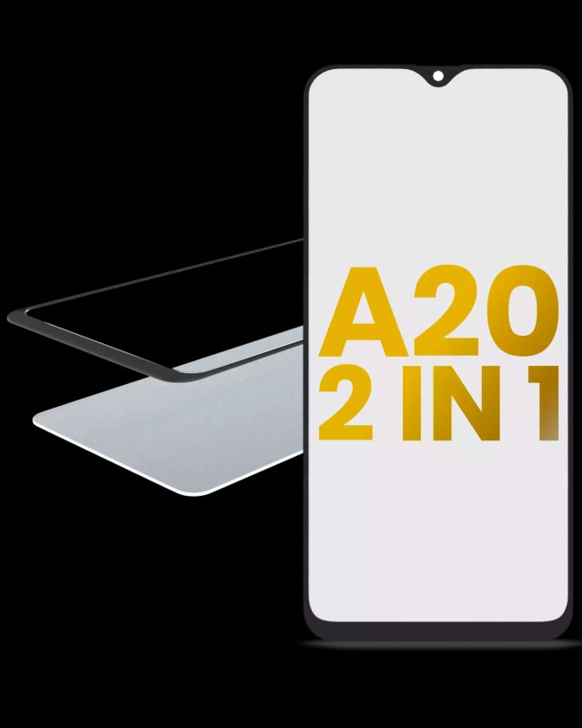 2 in 1 Vetro frontale con OCA preinstallato per Samsung Galaxy A20 (A205 / 2019)
