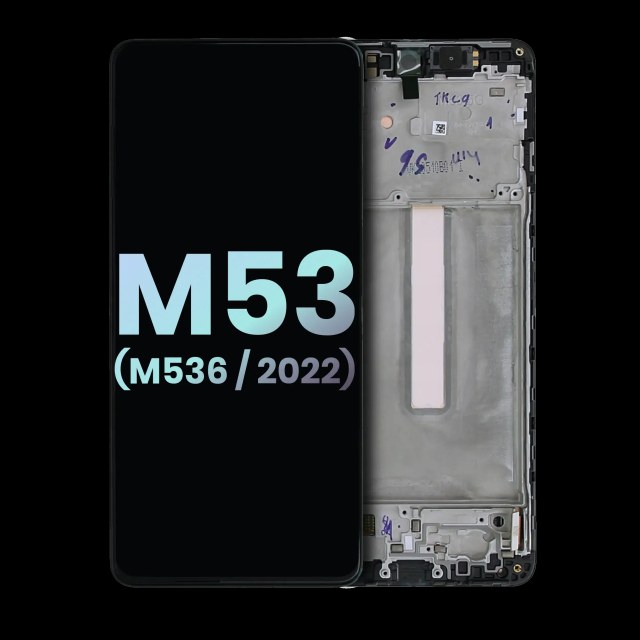 Display OLED completo con Frame per Samsung Galaxy M53 5G (M536 / 2022) (Service Pack) (tutti i colori)