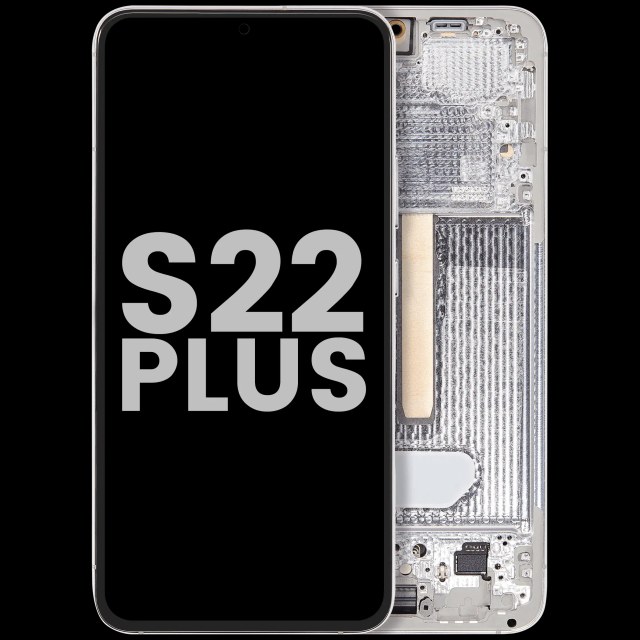 Display OLED completo con Frame per Samsung Galaxy S22 Plus 5G (Used Service Pack Pull: Grade B/C) (Bianco)