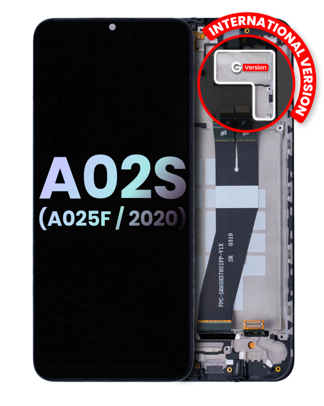 Display LCD completo con Frame per Samsung Galaxy A02S (A025F / 2020) (International Version) (Service Pack) (tutti i colori)