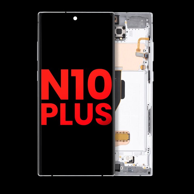 Display OLED completo con Frame per Samsung Galaxy Note 10 Plus / 5G (Aura Bianco)