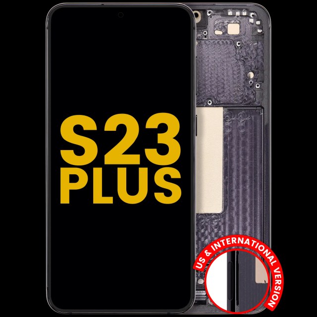 Display OLED completo con Frame per Samsung Galaxy S23 Plus 5G (US e International) (Refurbished) (Phantom Nero)