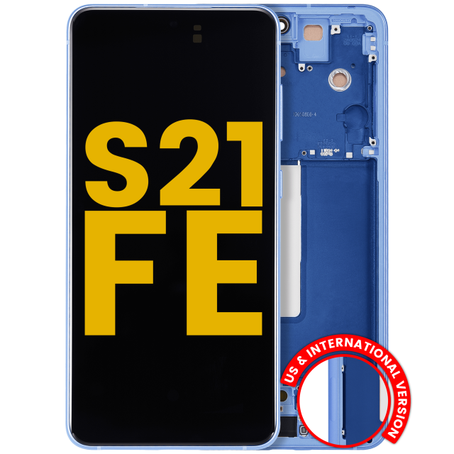 Display OLED completo con Frame per Samsung Galaxy S21 FE 5G (US e International) (Refurbished) (Blu)