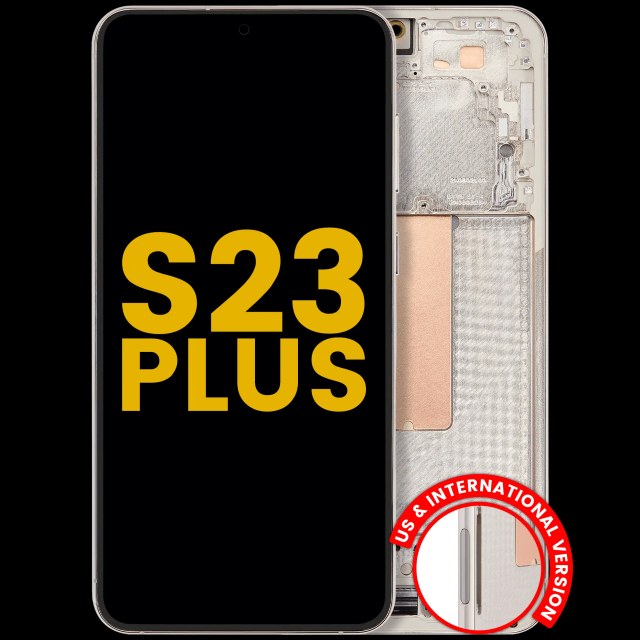 Display OLED completo con Frame per Samsung Galaxy S23 Plus 5G (US e International) (Refurbished) (Cream)
